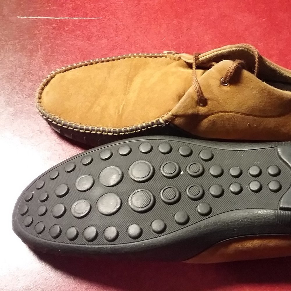 MUCCI Moccasins - MENS Brown SUEDE shoes - SIZE 12